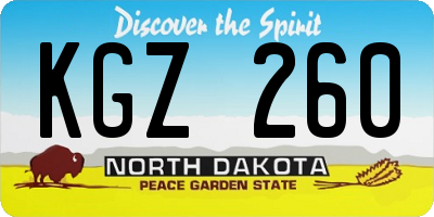 ND license plate KGZ260