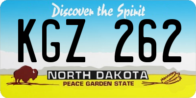 ND license plate KGZ262