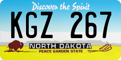 ND license plate KGZ267