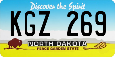 ND license plate KGZ269