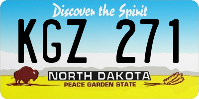 ND license plate KGZ271