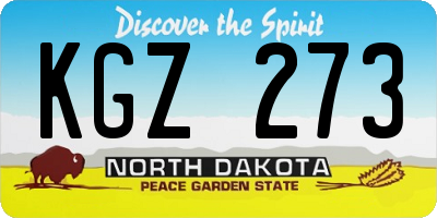 ND license plate KGZ273