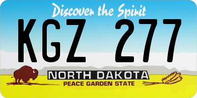 ND license plate KGZ277