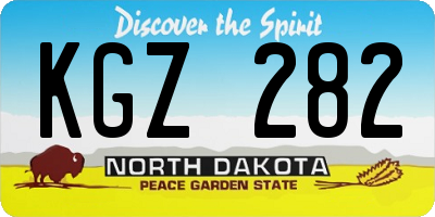 ND license plate KGZ282