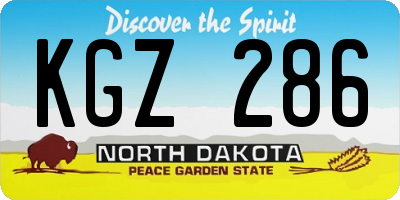 ND license plate KGZ286