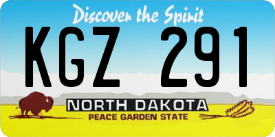 ND license plate KGZ291