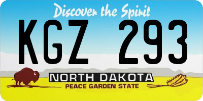ND license plate KGZ293