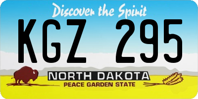 ND license plate KGZ295