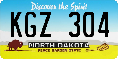 ND license plate KGZ304