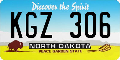 ND license plate KGZ306