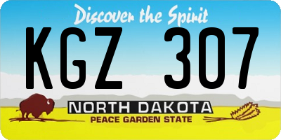 ND license plate KGZ307