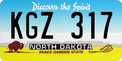 ND license plate KGZ317