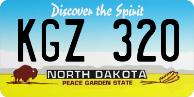 ND license plate KGZ320