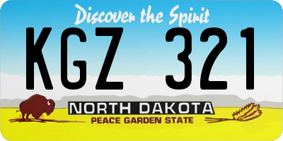 ND license plate KGZ321