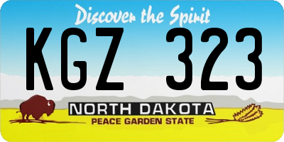 ND license plate KGZ323