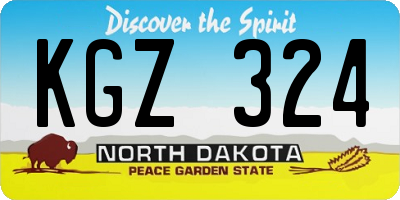 ND license plate KGZ324