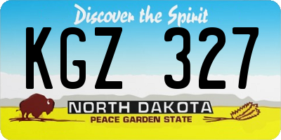 ND license plate KGZ327