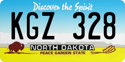 ND license plate KGZ328
