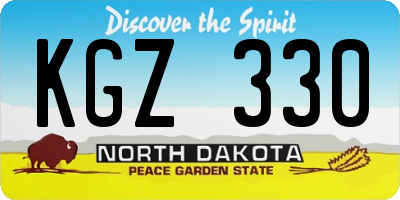 ND license plate KGZ330