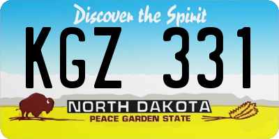 ND license plate KGZ331