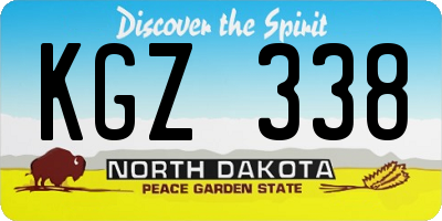 ND license plate KGZ338