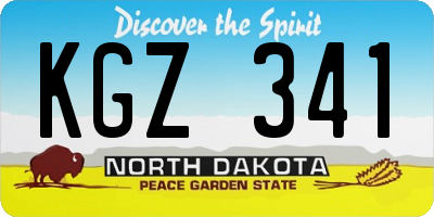 ND license plate KGZ341