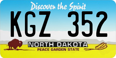 ND license plate KGZ352