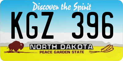 ND license plate KGZ396