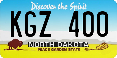 ND license plate KGZ400