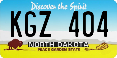 ND license plate KGZ404