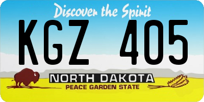 ND license plate KGZ405