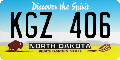 ND license plate KGZ406