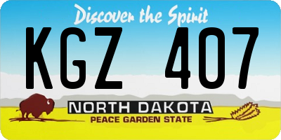 ND license plate KGZ407
