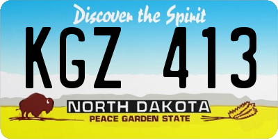 ND license plate KGZ413