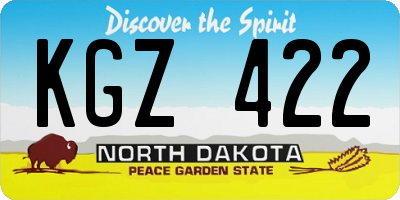 ND license plate KGZ422