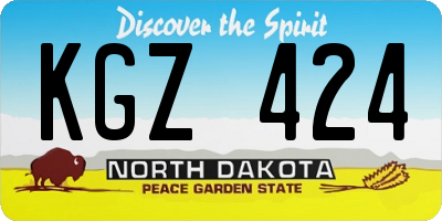 ND license plate KGZ424