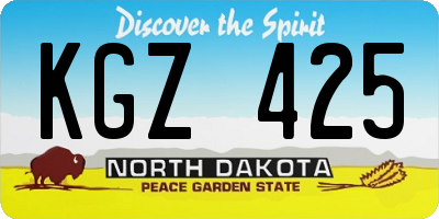 ND license plate KGZ425