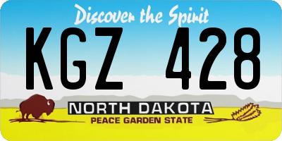ND license plate KGZ428