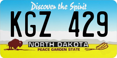 ND license plate KGZ429