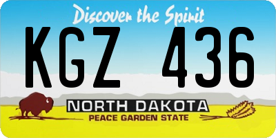 ND license plate KGZ436