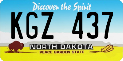 ND license plate KGZ437