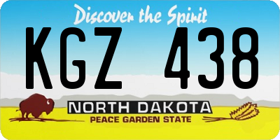 ND license plate KGZ438