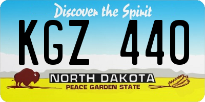 ND license plate KGZ440