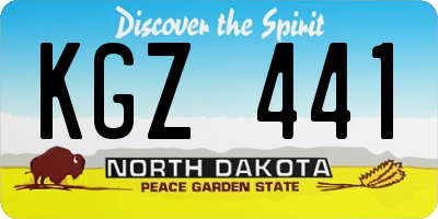 ND license plate KGZ441