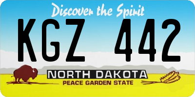 ND license plate KGZ442