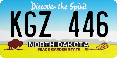 ND license plate KGZ446