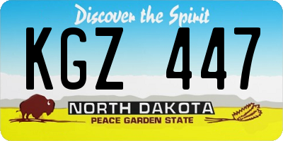 ND license plate KGZ447