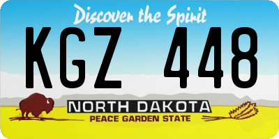 ND license plate KGZ448