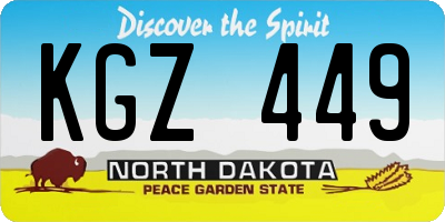 ND license plate KGZ449