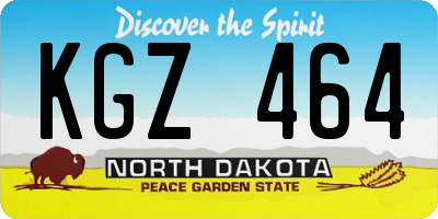 ND license plate KGZ464